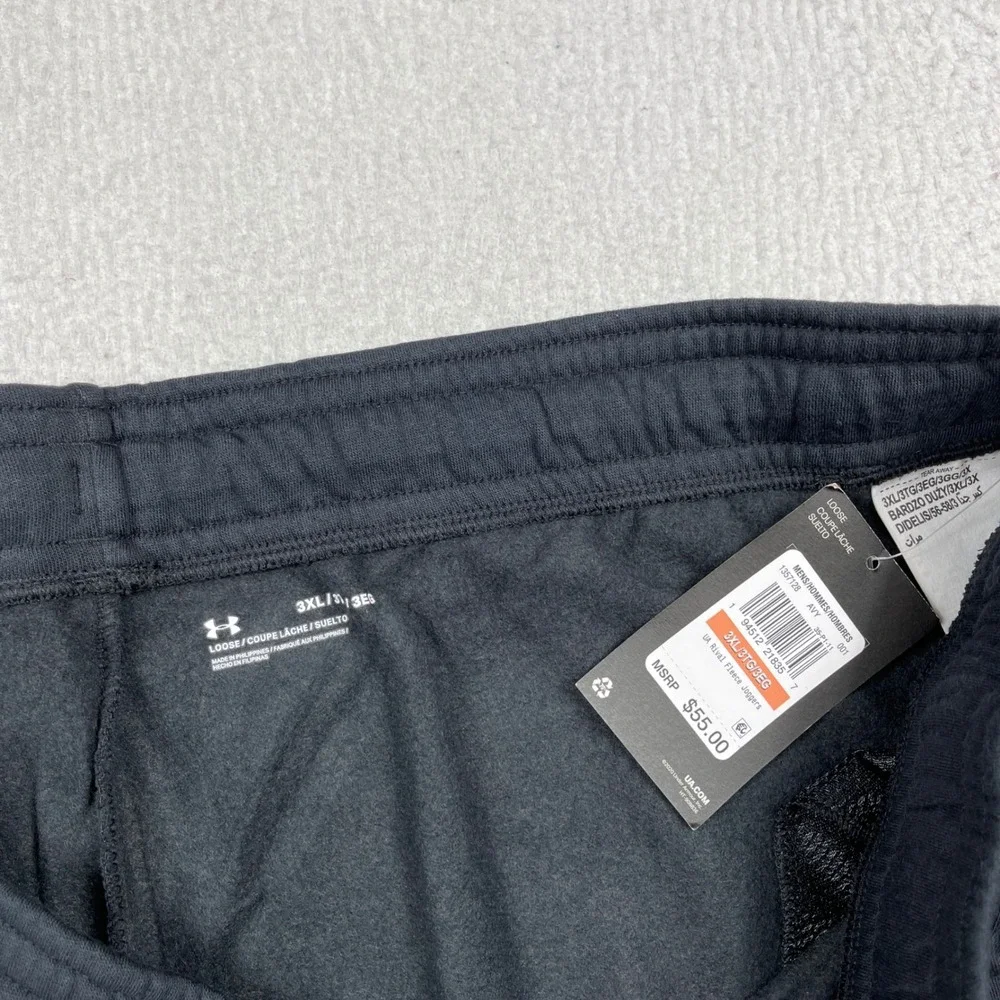 Under Armour Rival Fleece Joggers Mens 3XL Black Athletic Training 1357128